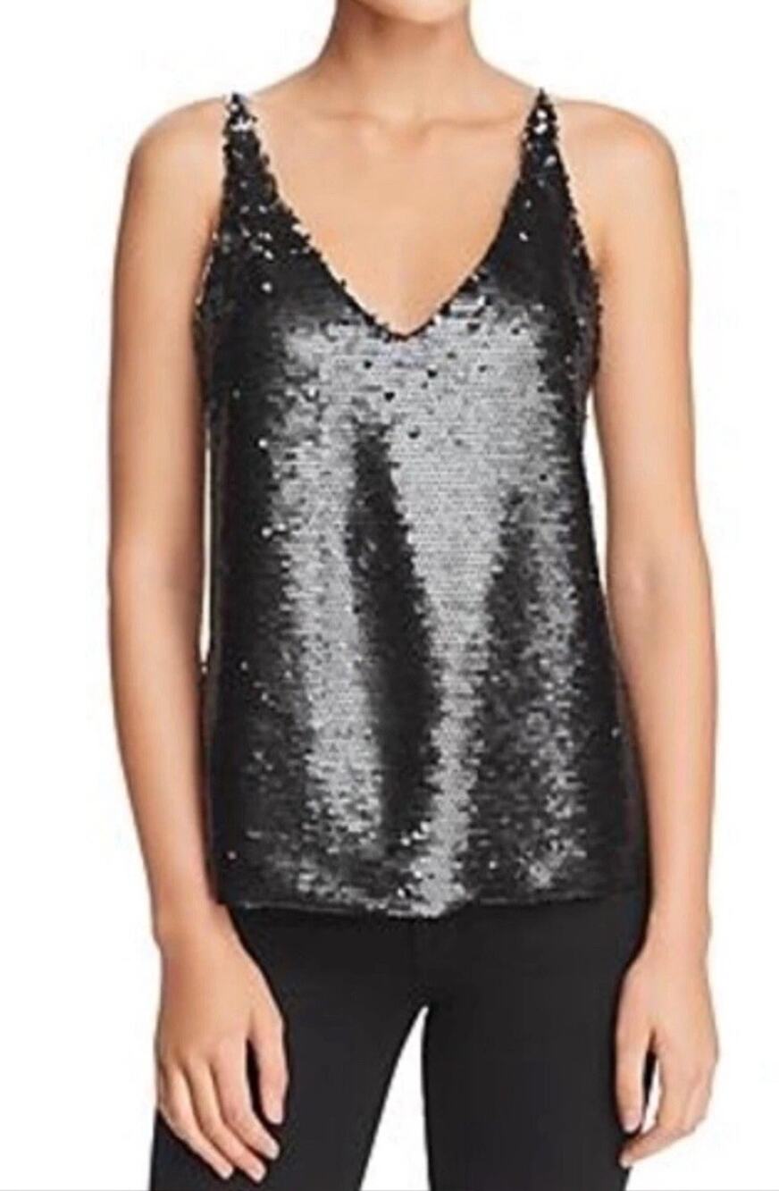 JBrand Lucy Matte Sequin Cami Small Millennial Girls’ Night Sparkly Comeback Top
